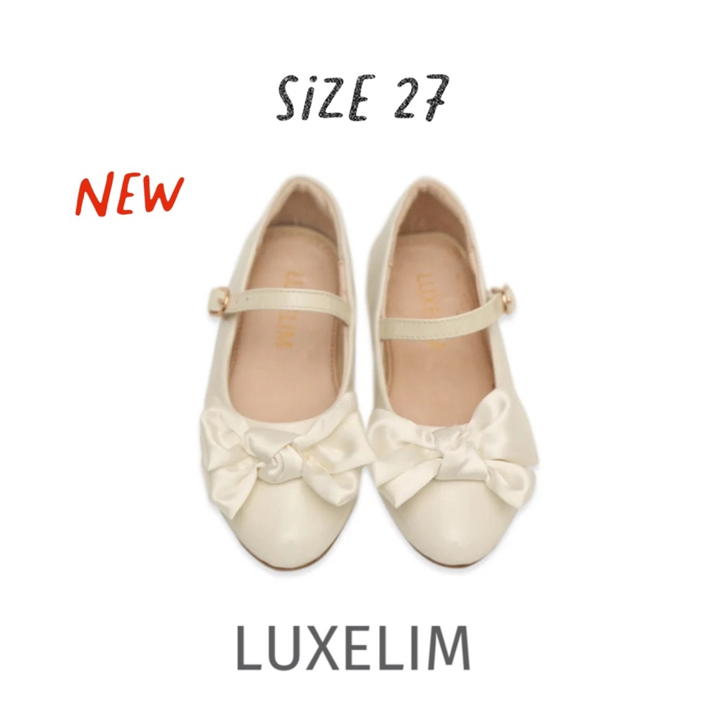 NEW Luxelim SZ 27 Liah Leather Shoes cream bow center